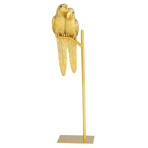 Begchy Papageien-Skulptur aus Kunstharz, Statue, Papagei, , Tier, Dekoration, modern, Eingangsbereich, Büro, Wohnzimmer, Dekoration, Gold von Begchy
