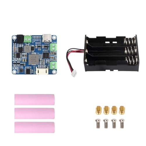 Begchy Solar-Power-Manager- + 3 x Batterie + Gehäuse, MPPT unterstützt 6 V-24 V Solarpanel, blaue Leiterplatte Typ C 5 V/3 A geregeltes Ausgangsmodul von Begchy