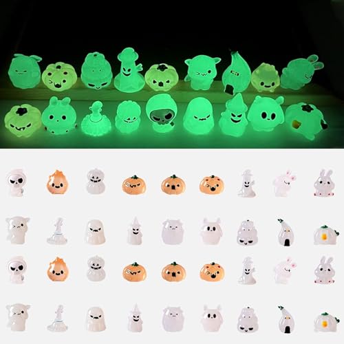 36 Stück Halloween Mini Figuren Harz,Geist Mini Tiere Leuchten,Leuchtende Gartendeko Elfen, Kleine Leuchtende Harz Miniaturen, Halloween Deko Geister Figuren für Garten, Fensterbank,Geschenke 36 Stück Halloween Mini Figuren Harz,Geist Mini Tiere Leuchten,Leuchtende Gartendeko Elfen, Kleine Leuchtende Harz Miniaturen, Halloween Deko Geister Figuren für Garten, Fensterbank,Geschenke von Begonia
