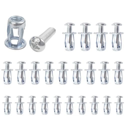 45 Stück Metall Hohlraumdübel Set, 15 Stück M4 x 20 Dübel Hohlraum, 15 Stück M5*25 Expansion Nut, 15 Stück M6*25 Spreizdübel,Jack Nuts, Petal Nuts für Wand, Eisenplatte usw von Begonia