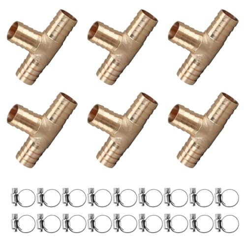 6 Stück 12 mm Schlauchverbinder T Stück, 3 Wege T förmige Schlauchverschraubung mit 18 Klemmen, T Stück Wasseranschluss 12 mm, Schlauchverbinder Set für Garten,Rasen Bewässerungssysteme 6 Stück 12 mm Schlauchverbinder T Stück, 3 Wege T förmige Schlauchverschraubung mit 18 Klemmen, T Stück Wasseranschluss 12 mm, Schlauchverbinder Set für Garten,Rasen Bewässerungssysteme von Begonia