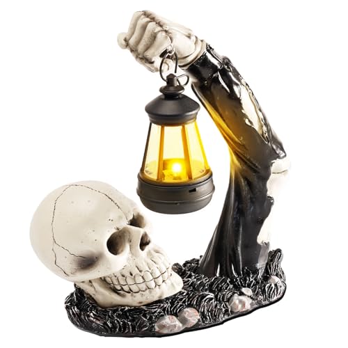 Totenkopf mit Solarlampen, Halloween Deko für Outdoor Innen, Halloween Totenkopf Statuen mit LED Solarleuchten, Schädel Solar Figuren für Außen Gartendeko, Balkon, Tisch, Wohnzimmer Totenkopf mit Solarlampen, Halloween Deko für Outdoor Innen, Halloween Totenkopf Statuen mit LED Solarleuchten, Schädel Solar Figuren für Außen Gartendeko, Balkon, Tisch, Wohnzimmer von Begonia
