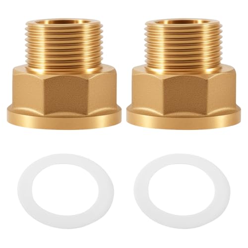 Begonia 2 Pcs Reduzierverlängerung 3/4 Zoll Außen x 1 Zoll Innen, AG Ø 25mm x IG Ø 32mm Reduzierstück, Messing Gewinde Adapter Fittings mit 2 Gummidichtung, für Gewerbe, Industrie und Haushalt von Begonia