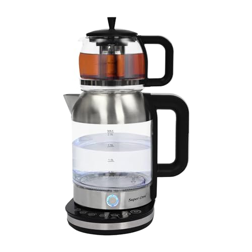 2 in 1 Glas Wasserkocher 2.5 Liter Wasserkocher Glas mit Glaswasserkocher 1 Liter 1800W Stapelbar Reisewasserkoche mit LED Beleuchtung and Teesieb-Einsatz von Begoniape