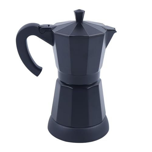 Begoniape Elektrisch Kaffeekocher, 6 Tassen 300ml Kaffeemaschine Espressokocher, Aluminium Induktion Kaffeekanne mit Kaffeepad-Unterlage Schwarz von Begoniape