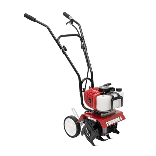 Begoniape Gartenfräse Benzin 2 Takt Motorhacke Benzin 52CC 1.65KW Bodenhacke mit 30cm Arbeitsbreite Gartenhacke Grubber Bodenfräse Kultivator AckerfräSe Gasbetriebener von Begoniape