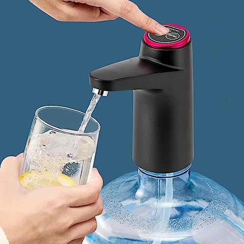 Wasserspender Pumpe Wasserpumpe Wiederaufladbarer USB Wasserflasche Zwei Modi Elektrischer Wasserspender Trinkwasserpumpe für Mehreren Eimertypen Schwarz von Begoniape