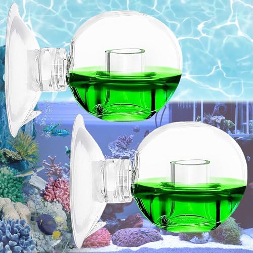 Begpoee 2 Stück CO2 Glas Aquarium Monitor, CO2 Tester Aquarium, Aquarium CO2-Monitor, CO2 Glas Tester, CO2 Test Aquarium Drop Checker, CO2 Tester, Für Süßwasseraquarien Gepflanzte Fisch Tank von Begpoee