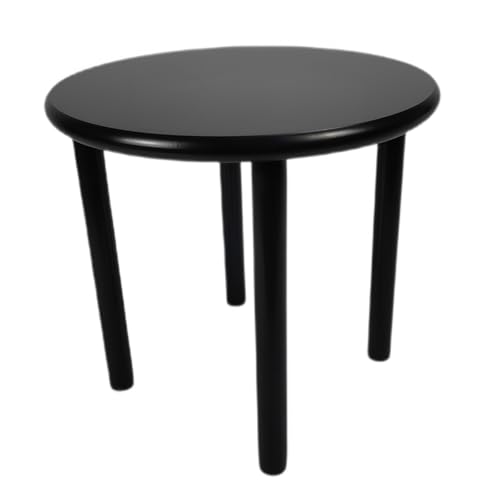 Begryf, Schwarzer Holzhocker 45 cm – runder minimalistischer Beistelltisch oder Sitzhocker, moderner skandinavischer Stil von Begryf
