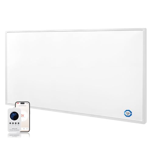 Behaglich Infrarotheizung 600 Watt, Infrarotheizung Wandmontage bis 120 Grad Celsius für 10-15㎡ - Smart-Elektroheizung mit Fernbedienung & WiFi (Tuya APP) - TÜV - 10 Jahren Garantie von Behaglich