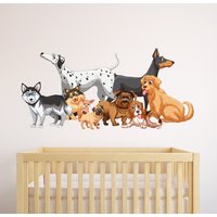 Doggy Dog Welpe Tier Wandtattoo - Kinderzimmer Kinder Wandaufkleber Vinyl Kunst Schlafzimmer Babyzimmer Klassenzimmer Aufkleber von BeharColors