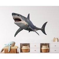 Hai Wandtattoo - Haifisch Ozean Unter Dem Meer Leben Unterwasser Meerestiere Dekor Fisch Woche Kinder Schlafzimmer Spielzimmer Wandkunst Aufkleber von BeharColors
