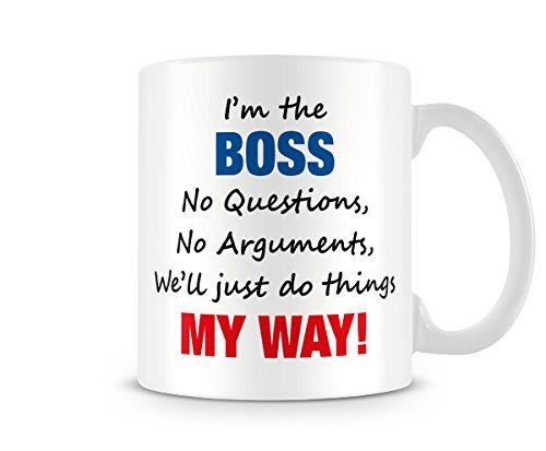 Lustige Tasse mit englischer Aufschrift „I'm The Boss“, tolles Geschenk von Behind The Glass