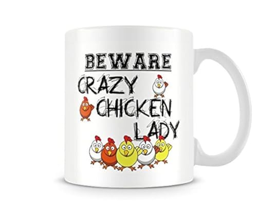 Lustige Tasse von Behind The Glass – Vorsicht vor der Crazy Chicken Lady – Tolles Geschenk/Geschenkidee von Behind The Glass
