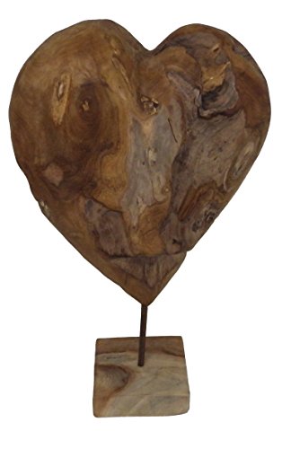 Beho Natürlich gut in Holz Herz auf Ständer groß 2690 Skulptur aus Teakholz Vollholz 56cm hoch von Beho Natürlich gut in Holz