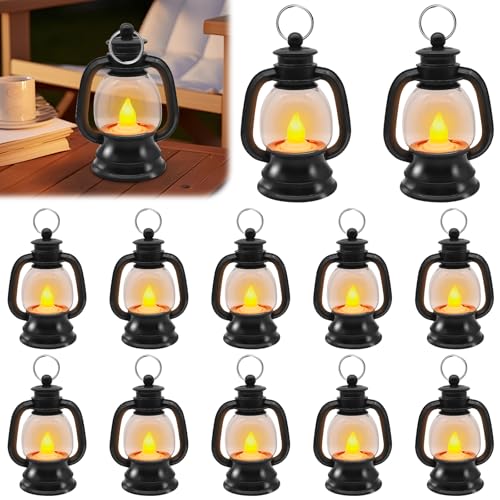 12 Stück Mini Laterne LED: Laterne Schwarz Halloween Deko, Laterne Kinde St Martin, Mini Weihnachtsdeko Laterne für Ramadan, Garten, Weihnachten, Hochzeit, Balkon, Outdoor, Tischdeko 12 Stück Mini Laterne LED: Laterne Schwarz Halloween Deko, Laterne Kinde St Martin, Mini Weihnachtsdeko Laterne für Ramadan, Garten, Weihnachten, Hochzeit, Balkon, Outdoor, Tischdeko von Behogan