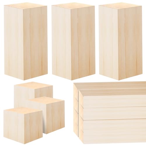 14 Stück Lindenholz zum Schnitzen, Natürlich Holzklötzchen zum Basteln, Holzblöcke zum Basteln, Schnitzholz Set, Lindenholz-Schnitzblöcke, Schnitzholz für Kinder, Erwachsene, DIY und Handwerk von Behogan