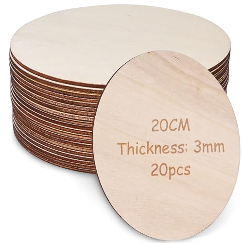 20 Stücke Runde Holzscheiben, 20 cm Durchmesser Naturholzscheiben Unbehandelt Holzplatte, 3 mm Dicke Holzscheiben Runde Sperrholzplatten für Dekoration Handwerke Bemalen DIY Handwerk 20 Stücke Runde Holzscheiben, 20 cm Durchmesser Naturholzscheiben Unbehandelt Holzplatte, 3 mm Dicke Holzscheiben Runde Sperrholzplatten für Dekoration Handwerke Bemalen DIY Handwerk von Behogan