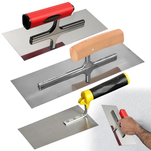 3 Stück Glättekelle, Profi Edelstahl Glättkelle, Set mit Putzkellen, Edelstahl Maurerkelle, Putzkelle Mit Softgriff Stuckateur Werkzeug, Glättscheibe Traufel mit Ergonomisch Griff, Glätter 3 Stück Glättekelle, Profi Edelstahl Glättkelle, Set mit Putzkellen, Edelstahl Maurerkelle, Putzkelle Mit Softgriff Stuckateur Werkzeug, Glättscheibe Traufel mit Ergonomisch Griff, Glätter von Behogan