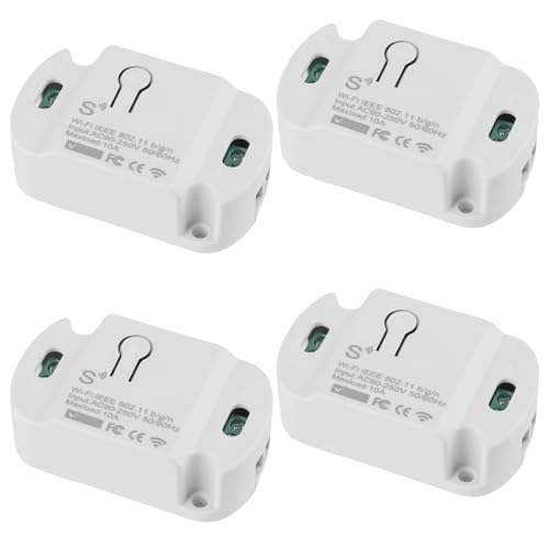 4 Pack Smart Lichtschalter Modul 10A, Mini Smart Home Sprachsteuerung/Timer, Smart Lichtschalter Module DIY, Smart Schalter, Mini DIY WLAN Schalter, Smart Switch Kompatibe mit Alexa Echo, Google Home 4 Pack Smart Lichtschalter Modul 10A, Mini Smart Home Sprachsteuerung/Timer, Smart Lichtschalter Module DIY, Smart Schalter, Mini DIY WLAN Schalter, Smart Switch Kompatibe mit Alexa Echo, Google Home von Behogan