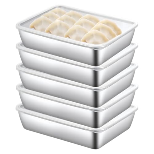 5 Stück Aufschnittboxen für Kühlschrank, Frischhaltedosen Mit Deckel Stapelbare Edelstahl-Box Meal Prep Boxen, Gefrierbehälter Edelstahl Behälter mit Deckel für Käse, Fleisch, Wurst Obst 5 Stück Aufschnittboxen für Kühlschrank, Frischhaltedosen Mit Deckel Stapelbare Edelstahl-Box Meal Prep Boxen, Gefrierbehälter Edelstahl Behälter mit Deckel für Käse, Fleisch, Wurst Obst von Behogan
