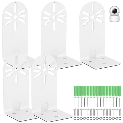 5 Stück L-Förmige Wand Deckenhalterung, Metallkamera Wandhalterung mit Schrauben & Ankern, Kamera Überwachung Halterung Ständer Halter Zubehör für Sicherheitsüberwachungssysteme im Innen Außenbereich von Behogan