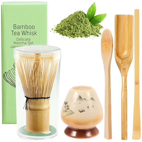 5-Teiliges Matcha Tee set, Matcha set mit Matcha Besen, Matcha Teepinselhalter aus Keramik, Bambusbesen Matcha Besen, Besenhalter aus Keramik, Japanisches Matcha zubehör Geschenkset 5-Teiliges Matcha Tee set, Matcha set mit Matcha Besen, Matcha Teepinselhalter aus Keramik, Bambusbesen Matcha Besen, Besenhalter aus Keramik, Japanisches Matcha zubehör Geschenkset von Behogan