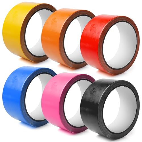 6 Rollen Klebeband Panzertape, 5cm x 10m Gewebeband Bunt, Gewebeklebeband, Duct Tape, Gaffer Tape, Klebeband Bunt für Reparaturen, Industrielle, Heimwerker, Handwerk, Markieren, Abdichten (6 Farbes) von Behogan
