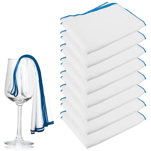 8 Stück Mikrofaser Poliertuch für Glas, 40 X 60CM Mikrofaser Poliertuch für Glas, Wiederverwendbar Weinglas Poliertücher, Gläsertuch streifenfrei, Mikrofaser, Weiß Weingläser Tücher Mit Rotem Rand 8 Stück Mikrofaser Poliertuch für Glas, 40 X 60CM Mikrofaser Poliertuch für Glas, Wiederverwendbar Weinglas Poliertücher, Gläsertuch streifenfrei, Mikrofaser, Weiß Weingläser Tücher Mit Rotem Rand von Behogan