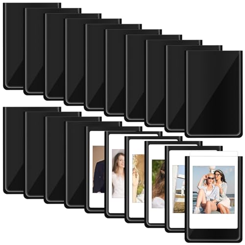 Behogan 20 Stück Mini Magnet Bilderrahmen: 5.5 * 8.4 cm Magnetische Bilderrahmen, Bunt Set Bilderrahmen, Kühlschrank-Aufkleber, Kühlschrankmagnete Fototaschen für Fotos Postkarten von Behogan