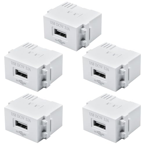 Behogan 5 Stück USB Stromversorgungsmodul: 220V-Steckdose auf 5V-Transformator, 2,1A USB-Ladesteckdose Schaltadapter Für Smartphones & USB-Geräte Behogan 5 Stück USB Stromversorgungsmodul: 220V-Steckdose auf 5V-Transformator, 2,1A USB-Ladesteckdose Schaltadapter Für Smartphones & USB-Geräte von Behogan