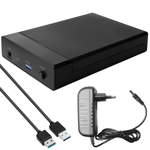 Behogan Festplatten Docking Station: Festplattengehäuse, USB3.0 USB-A & USB-C fur 2,5 3,5 Zoll SATA HDD & SSD, 5Gbps Festplatten Adapter Unterstützt UASP von Behogan