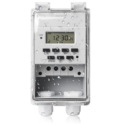 Programmierbarer Zeitrelaisschalter, 220 V 10A Digitale Zeitschaltuhr, intelligenter Zeitschaltuhr, Digitaler LCD-Timer mit wasserdichter transparenter Abdeckung, Wandmontage Timer Programmierbarer Zeitrelaisschalter, 220 V 10A Digitale Zeitschaltuhr, intelligenter Zeitschaltuhr, Digitaler LCD-Timer mit wasserdichter transparenter Abdeckung, Wandmontage Timer von Behogan