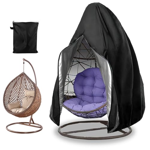 Hängesessel Abdeckung: 115 x 190 cm Hängesessel Schutzhülle, 210D Oxford Wasserdicht, Outdoor Swing Egg Chair Cover, Winddicht, Anti-Staub, UV-Beständiges, Schutzhülle für Patio Schaukelstuhl von Behogan