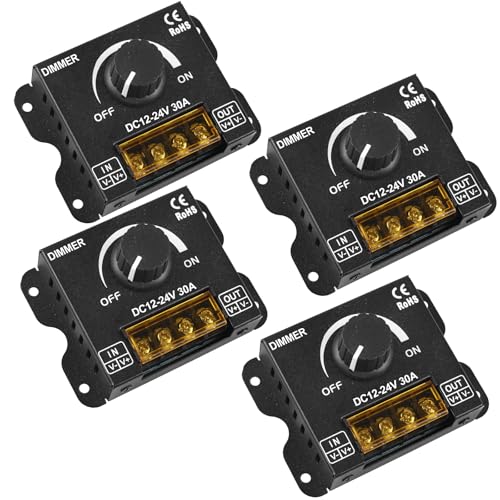 LED-Lichtleisten-Dimmer, LED Dimmer DC 12V-24V 30A 360W, PWM-Dimmer-Controller, LED-Streifen Helligkeitsregler, LED Dimmschalter für 12v led streifen, schwarz LED-Lichtleisten-Dimmer, LED Dimmer DC 12V-24V 30A 360W, PWM-Dimmer-Controller, LED-Streifen Helligkeitsregler, LED Dimmschalter für 12v led streifen, schwarz von Behogan