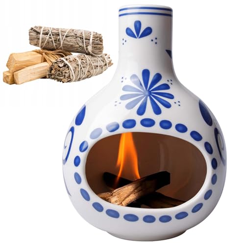 Palo Santo Räucherstäbchenhalter: Keramik Salbeihalter, Schale Räucherschale Keramik Räuchergefäß, Räucherkegel Räucherstäbchen Halterung, Smudge, Räucherstäbchenhalter für Meditation Aromatherapie von Behogan