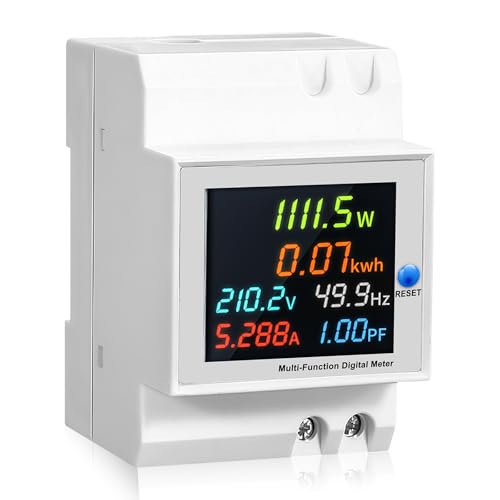 Stromzähler Hutschiene, 6 in 1 Wechselstromzähler 1 Phasig Amperemeter Voltmeter Din, AC40-300V 100A Wechselstromzähler KWh Zähler Digital Stromzähler, Geschlossenem Typ CT Stromzähler Hutschiene, 6 in 1 Wechselstromzähler 1 Phasig Amperemeter Voltmeter Din, AC40-300V 100A Wechselstromzähler KWh Zähler Digital Stromzähler, Geschlossenem Typ CT von Behogan