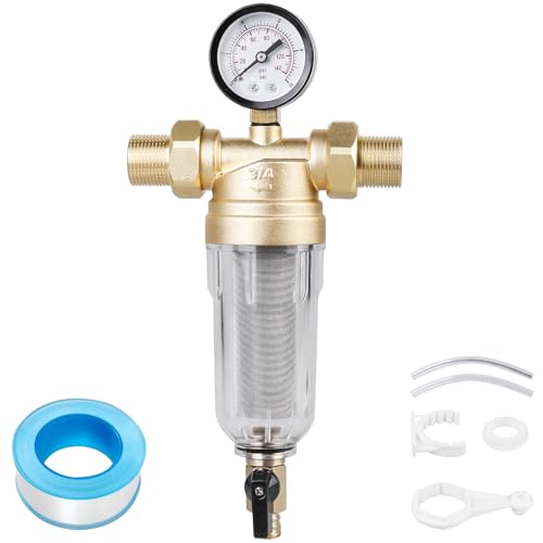 Wasserfilter Wiederverwendbare: 1 Zoll Rückspülfilter Wasserfilter, Wasser Vorfilter Sedimentfilter, Filterkombination mit 3/4" Adapter,Ausspülbarer Vorfilter für Hausanschluss Hauswasserwerk Rohre Wasserfilter Wiederverwendbare: 1 Zoll Rückspülfilter Wasserfilter, Wasser Vorfilter Sedimentfilter, Filterkombination mit 3/4" Adapter,Ausspülbarer Vorfilter für Hausanschluss Hauswasserwerk Rohre von Behogan