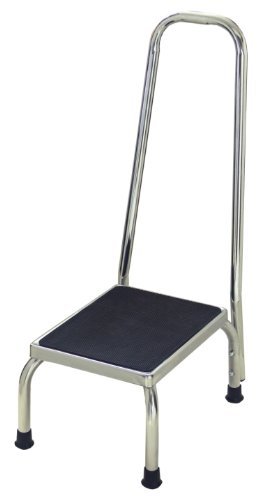 Trittstufe aus Metall mit gebogener Haltegriff, Fußtritt, Trittstufe,Tritthocker von Behrend Homecare