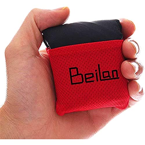 BeiLan Mini Picknickdecke Wasserdicht, Ultraleicht, Kleines Packmaß - Ideal für Ground Sheet, Pocket Blanket, Stranddecke, Taschendecke, Campingdecke, Sitzunterlage (70 * 110cm, Schwarz& Rot) von BeiLan