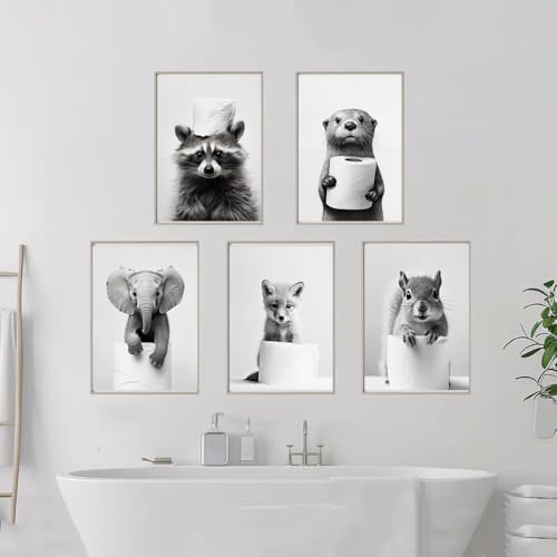 BeiYiHo Bilder Badezimmer Tiere Schwarz Weiß Poster Lustige Tiere Bild Toilette Tier Elefant 40x50 Wandbild WC Deko Kunstdruck Bad Leinwand Modern BeiYiHo Bilder Badezimmer Tiere Schwarz Weiß Poster Lustige Tiere Bild Toilette Tier Elefant 40x50 Wandbild WC Deko Kunstdruck Bad Leinwand Modern von BeiYiHo
