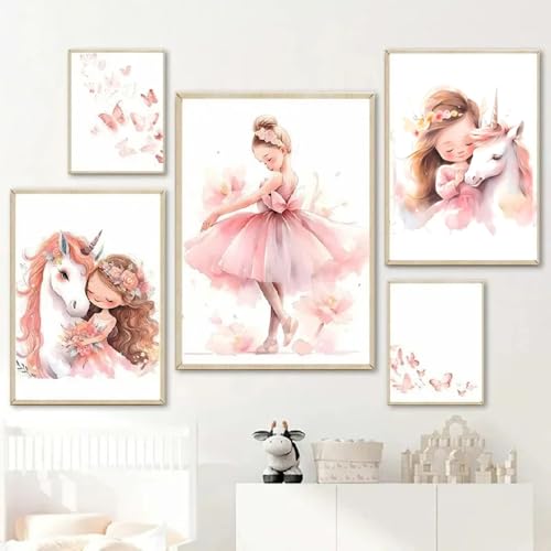 Einhorn Bilder Kinderzimmer Mädchen Rosa Ballerina Poster Baby Zimmer Mädchen Wand Deko Kinder Bilder Rosa Wandbild Mädchenzimmer Leinwand Bild Kinder Zimmer Kunstdruck Einhorn Bilder Kinderzimmer Mädchen Rosa Ballerina Poster Baby Zimmer Mädchen Wand Deko Kinder Bilder Rosa Wandbild Mädchenzimmer Leinwand Bild Kinder Zimmer Kunstdruck von BeiYiHo