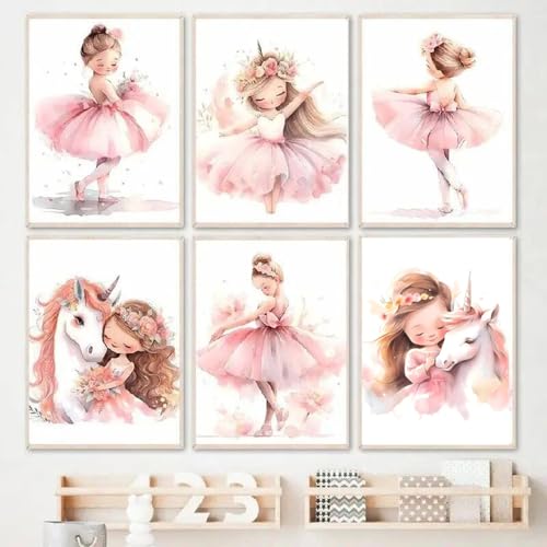 Einhorn Bilder Kinderzimmer Mädchen Rosa Ballerina Poster Baby Zimmer Mädchen Wand Deko Kinder Bilder Rosa Wandbild Mädchenzimmer Leinwand Bild Kinder Zimmer Kunstdruck Einhorn Bilder Kinderzimmer Mädchen Rosa Ballerina Poster Baby Zimmer Mädchen Wand Deko Kinder Bilder Rosa Wandbild Mädchenzimmer Leinwand Bild Kinder Zimmer Kunstdruck von BeiYiHo