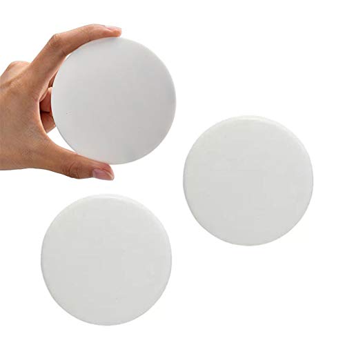 Türgriff Stoßstange, Silikon Türknauf Wandschild, selbstklebende Runde weichen Gummi, Türstopper Pads, Pack von 3 Stück, große Runde Durchmesser 3,15 ", weiß von Beikalone