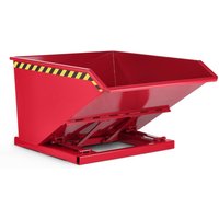 RR-Industrietechnik® Muldenkippbehälter mit staplerschonender Scherenmechanik, Volumen 0,5 m³, TK 1.200 kg, feuerrot von RR-Industrietechnick