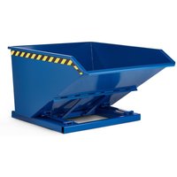 RR-Industrietechnik® Muldenkippbehälter mit staplerschonender Scherenmechanik, Volumen 1,0 m³, TK 1.200 kg, enzianblau von RR-Industrietechnick