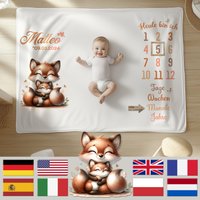 Baby Meilenstein Decke Personalisiert | Fuchs Mutter Mit Kind Meilensteindecke Namen Personalisierbare Wunschname Baby Meilenstein Decke Personalisiert | Fuchs Mutter Mit Kind Meilensteindecke Namen Personalisierbare Wunschname von BeimErdbeerFrosch