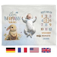 Baby Meilenstein Decke Personalisiert | Meilensteindecke Mit Namen Personalisierbare Hasen Wunschname 3 Größen Baby Meilenstein Decke Personalisiert | Meilensteindecke Mit Namen Personalisierbare Hasen Wunschname 3 Größen von BeimErdbeerFrosch