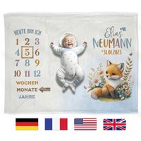 Baby Meilenstein Decke Personalisiert | Personalisierbare Fuchs Mit Wunschname Meilensteindecke Namen 3 Größen Baby Meilenstein Decke Personalisiert | Personalisierbare Fuchs Mit Wunschname Meilensteindecke Namen 3 Größen von BeimErdbeerFrosch