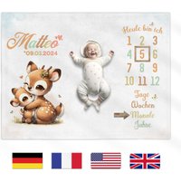Baby Meilenstein Decke Personalisiert | Reh Mutter Mit Kind Meilensteindecke Namen Personalisierbare Wunschname Baby Meilenstein Decke Personalisiert | Reh Mutter Mit Kind Meilensteindecke Namen Personalisierbare Wunschname von BeimErdbeerFrosch